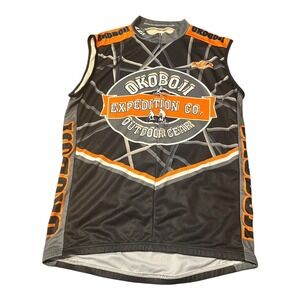 Louis Garneau Activewear Top Women's Black Orange Gray Cycling Jersey Tank